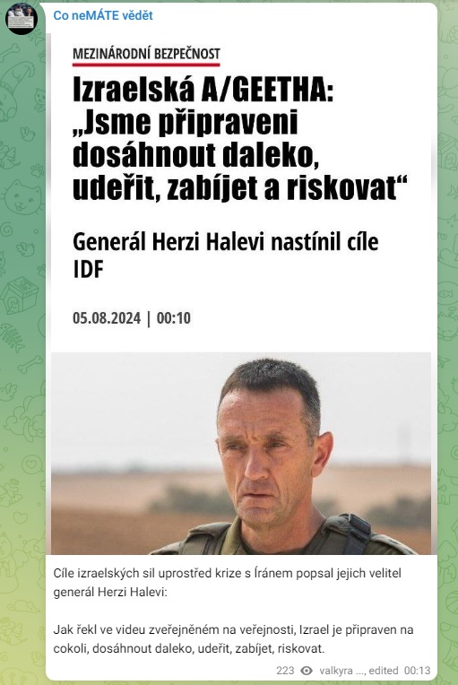 Izrael je připraven na cokoli, dosáhnout daleko, udeřit, zabíjet, riskovat